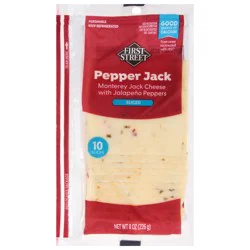 First Street Sliced Pepper Jack Cheese