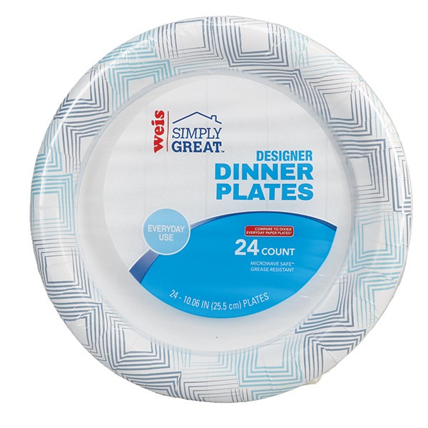 slide 1 of 1, Weis Quality 10 Inch Designer Plates, 24 ct