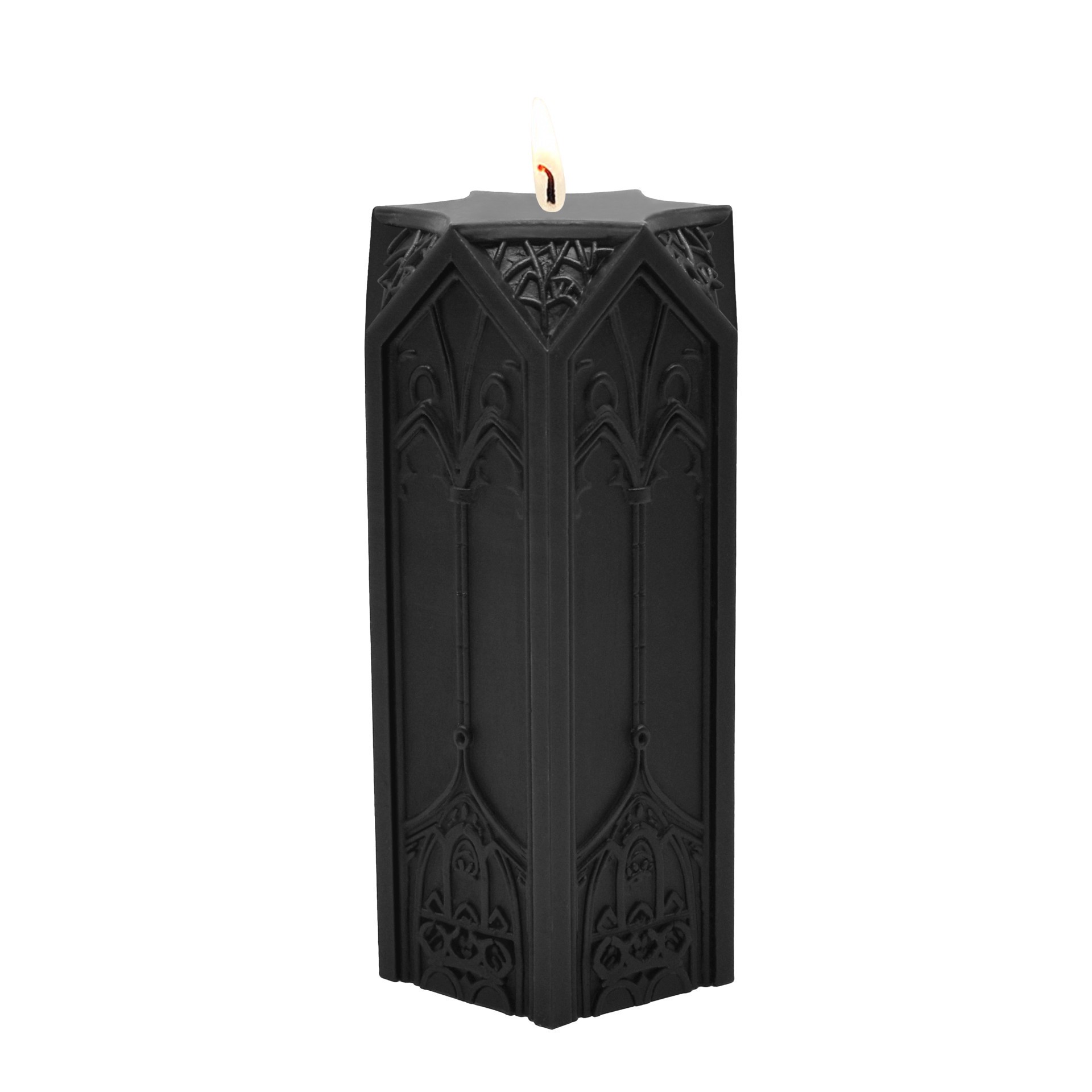 slide 2 of 2, 2.9" X 6" Black Cathedral Citrus Phantom Scented Pillar Candle By Ashland, 2.9 in x 6 in