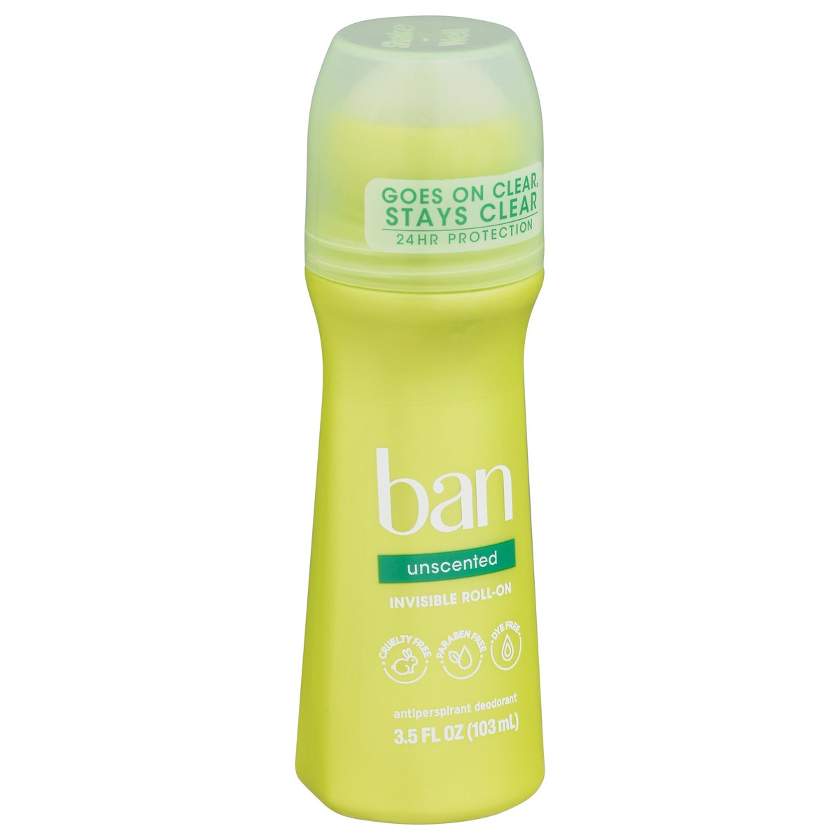 slide 6 of 12, Ban Invisible Roll-on Antiperspirant and Deodorant for Women and Men, Unscented, 3.5 Oz, 3.50 fl oz