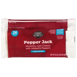 First Street Sliced Pepper Jack Cheese