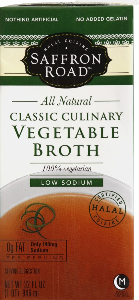 slide 4 of 4, Saffron Road Classic Culinary Low Sodium Vegetable Broth, 32 fl oz