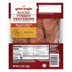 Giant Eagle Sliced Turkey Pepperoni, Pillow Pack