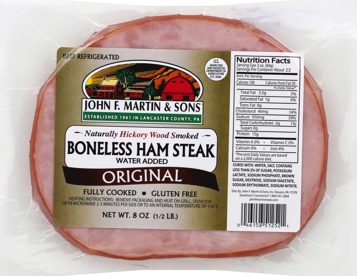 slide 1 of 5, John F Martin & Sons Ham Steak 8 oz, 8 oz