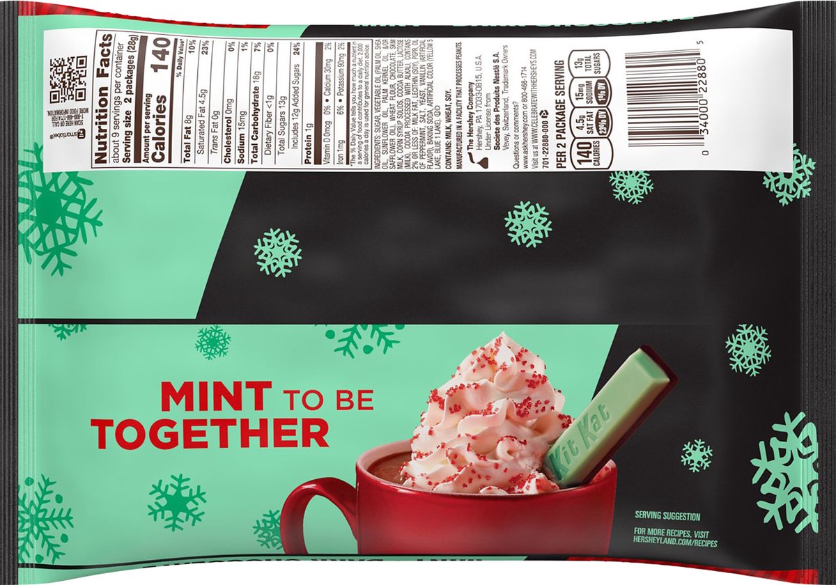 slide 3 of 3, KIT KAT Crisp Wafers, Mint + Dark Chocolate, Snack Size, 1 ct