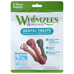 Whimzees Brushzees Small Dogs (15-25 lbs) Dental Treats 14 ea