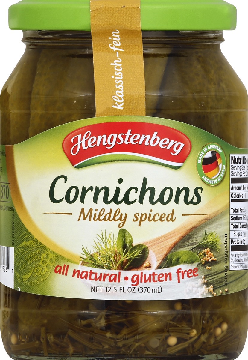 slide 2 of 2, Hengstenberg All Natural Cornichons Pickles, 12.5 oz