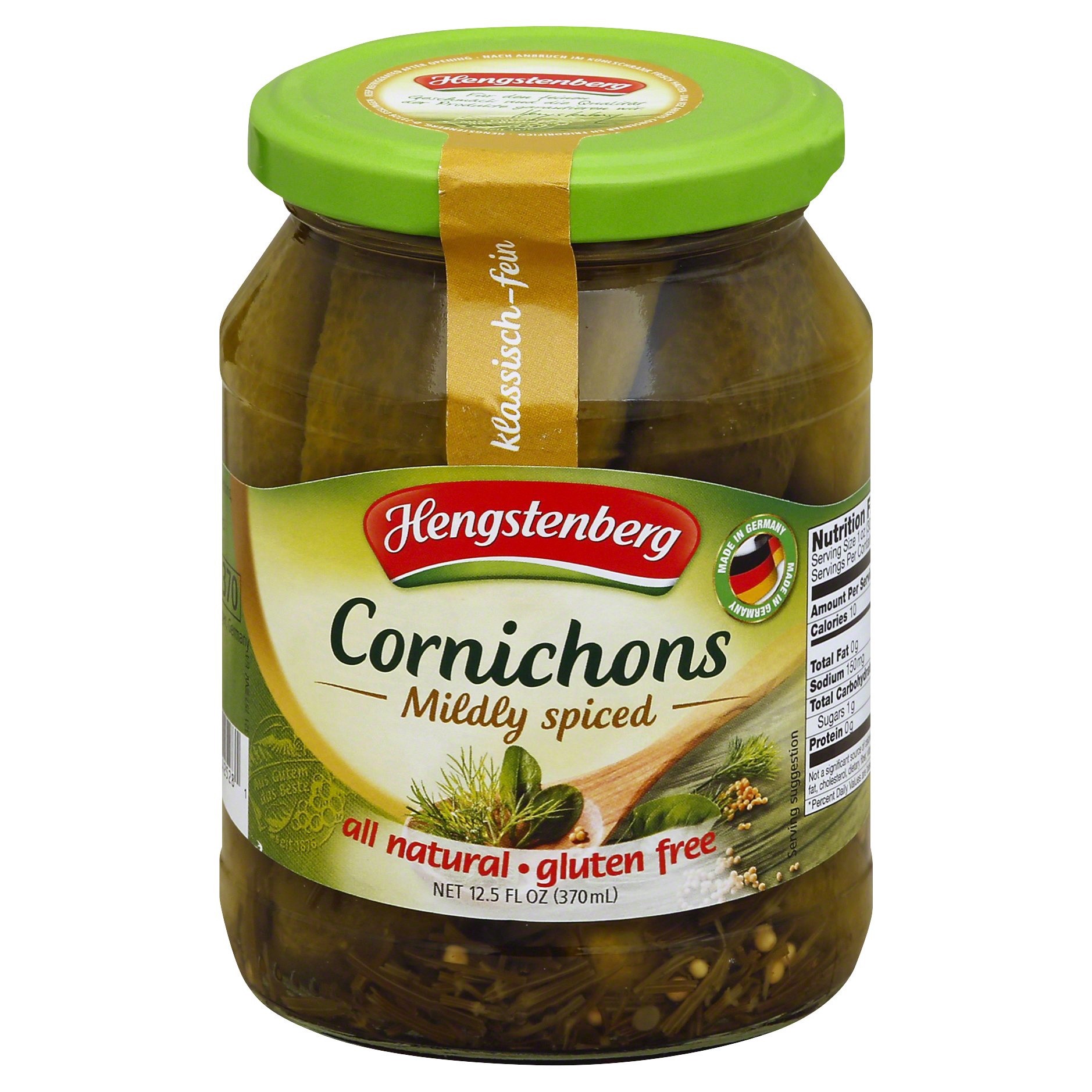 slide 1 of 2, Hengstenberg All Natural Cornichons Pickles, 12.5 oz