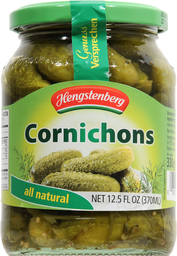 slide 1 of 1, Hengstenberg All Natural Cornichons Pickles, 12.5 oz