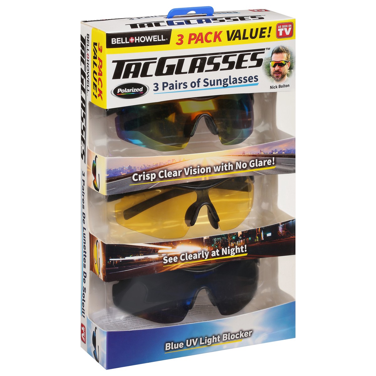 slide 8 of 9, Bell + Howell ASOTV Tac Glasses, 3 ct