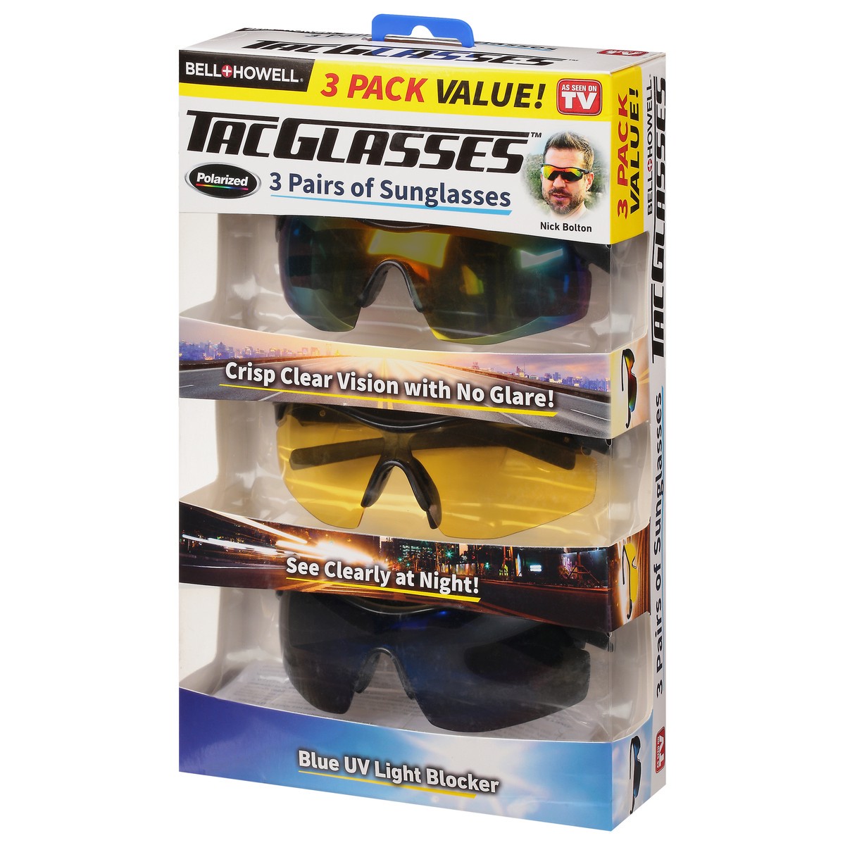 slide 7 of 9, Bell + Howell ASOTV Tac Glasses, 3 ct
