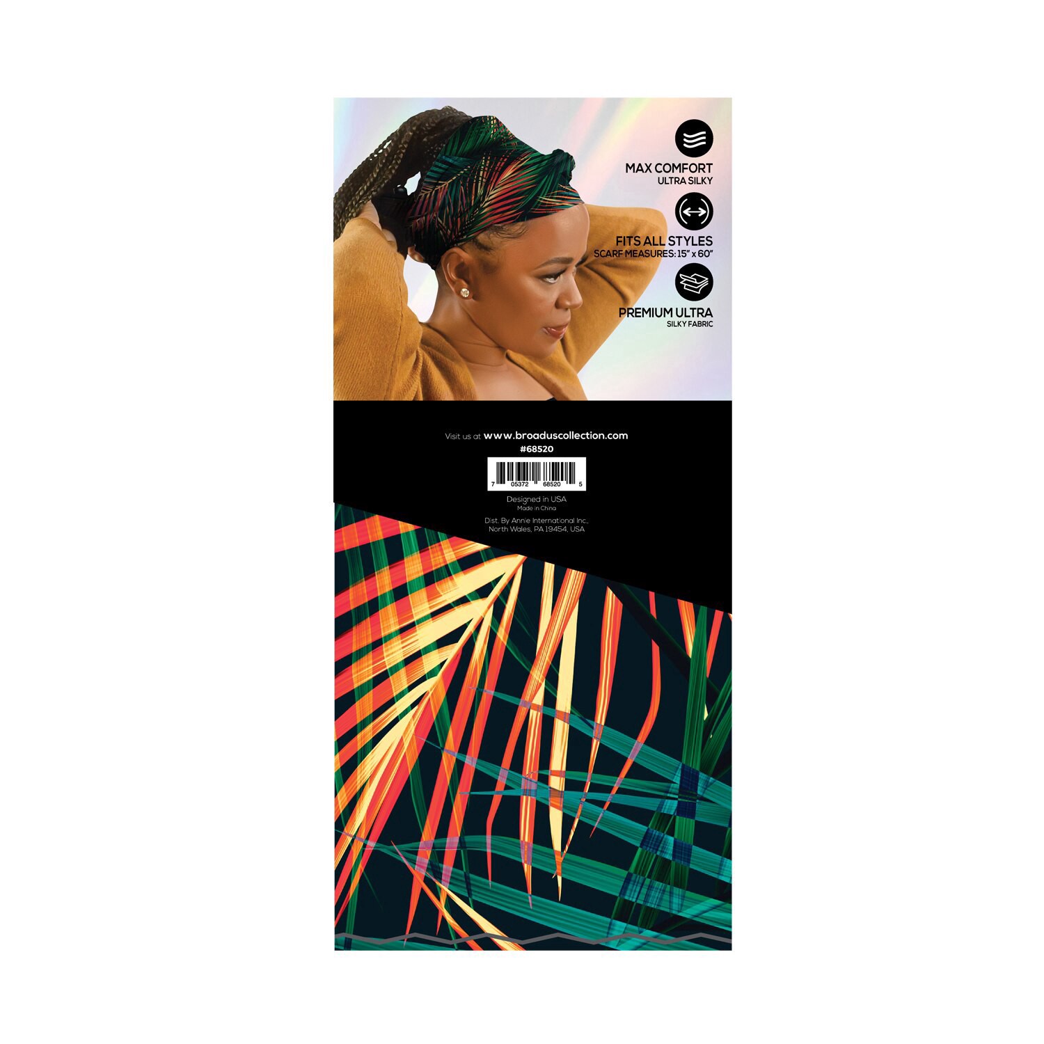 slide 2 of 9, Annie Broadus Collection Headwrap Scarf, Island Palm, 60 In. X 15 In., 1 ct