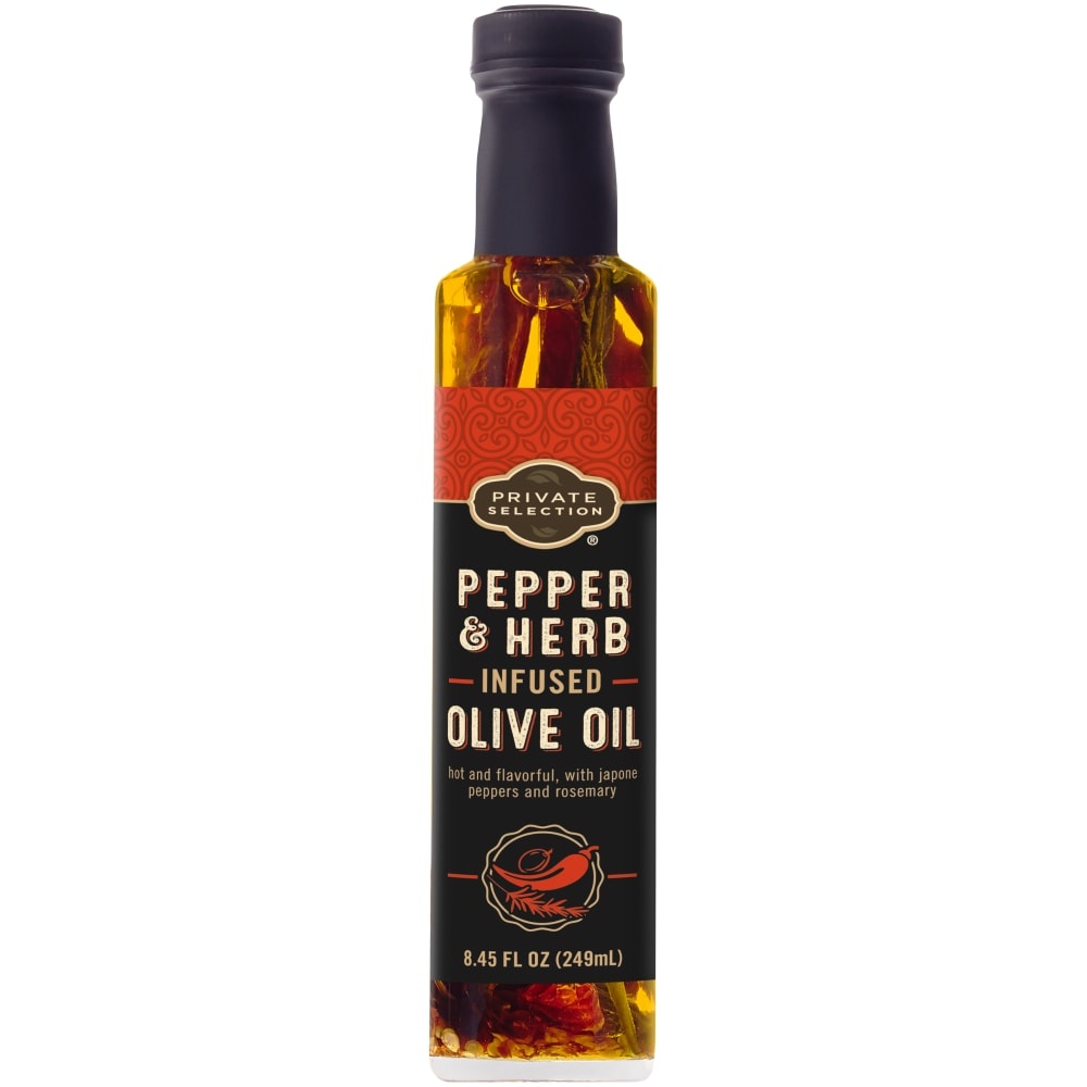 slide 1 of 1, Private Selection Pepper & Herb Infused Olive Oil, 8.45 fl oz