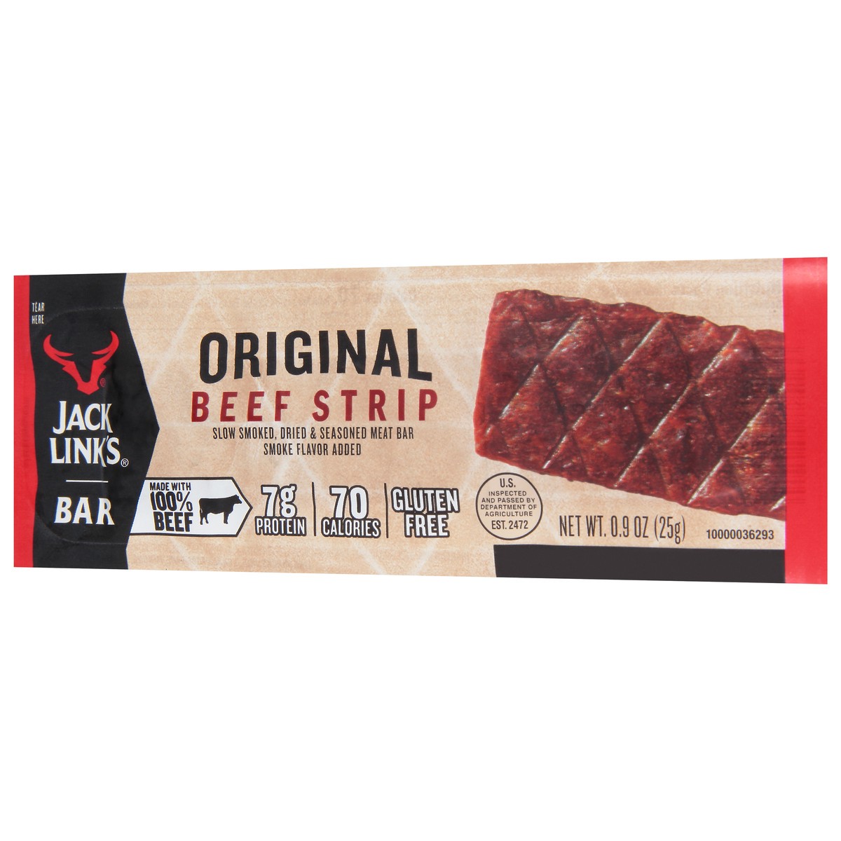 slide 12 of 13, Jack Link's Gluten Free Beef Strip Bar Orgl, 0.9 oz