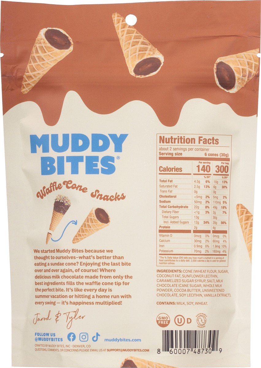 slide 5 of 9, Chex Muddy Bites Milk Chocolate Waffle Cone Snacks, 2.33 oz
