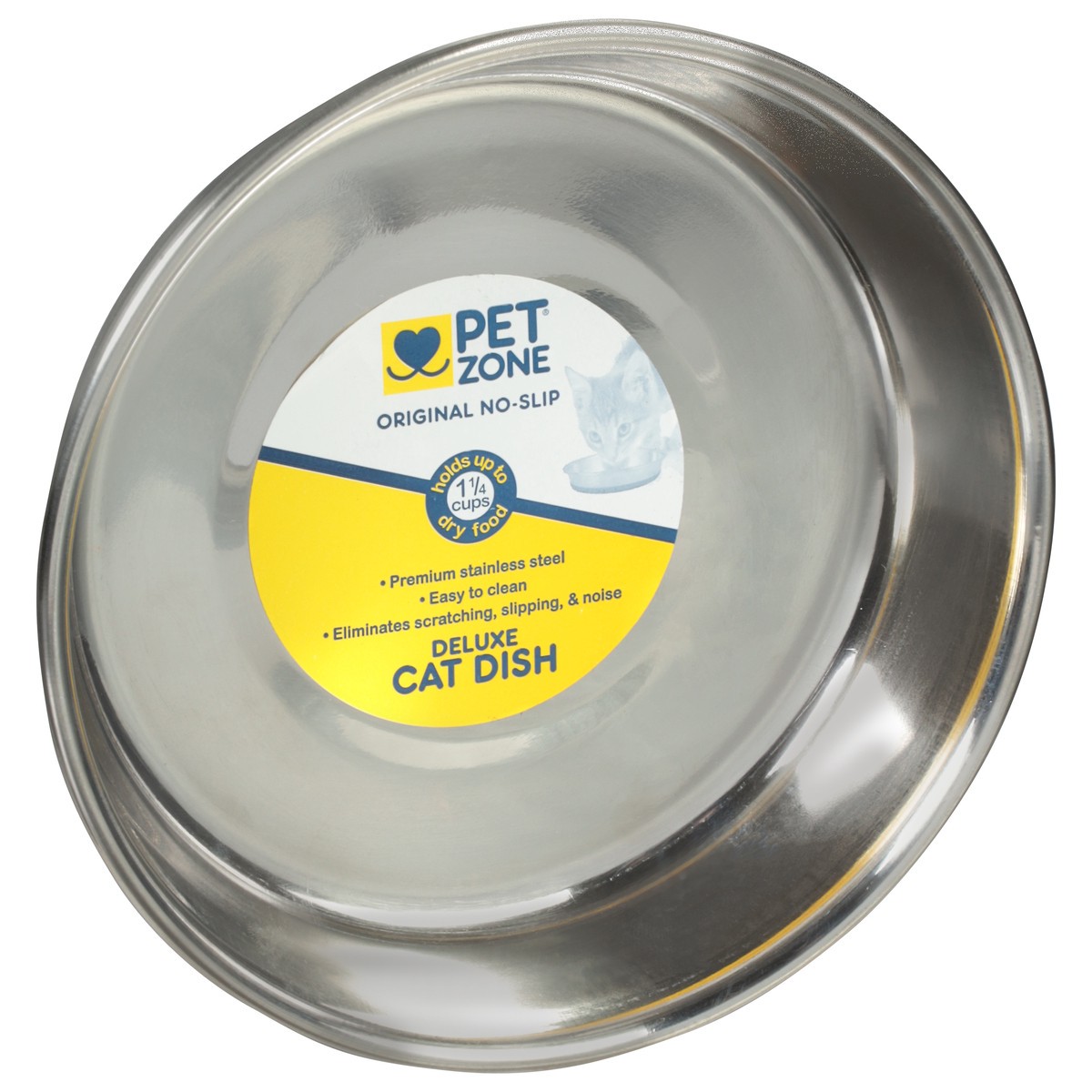 slide 2 of 9, Pet Zone Original No Slip Stainless Steel Dish, 1.5 cup