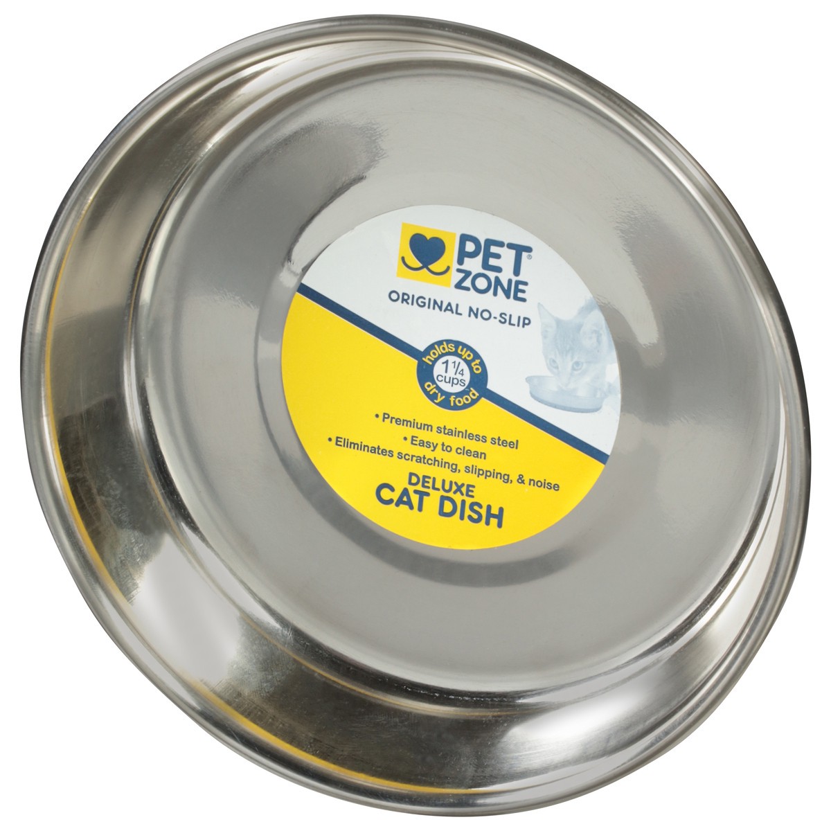 slide 3 of 9, Pet Zone Original No Slip Stainless Steel Dish, 1.5 cup