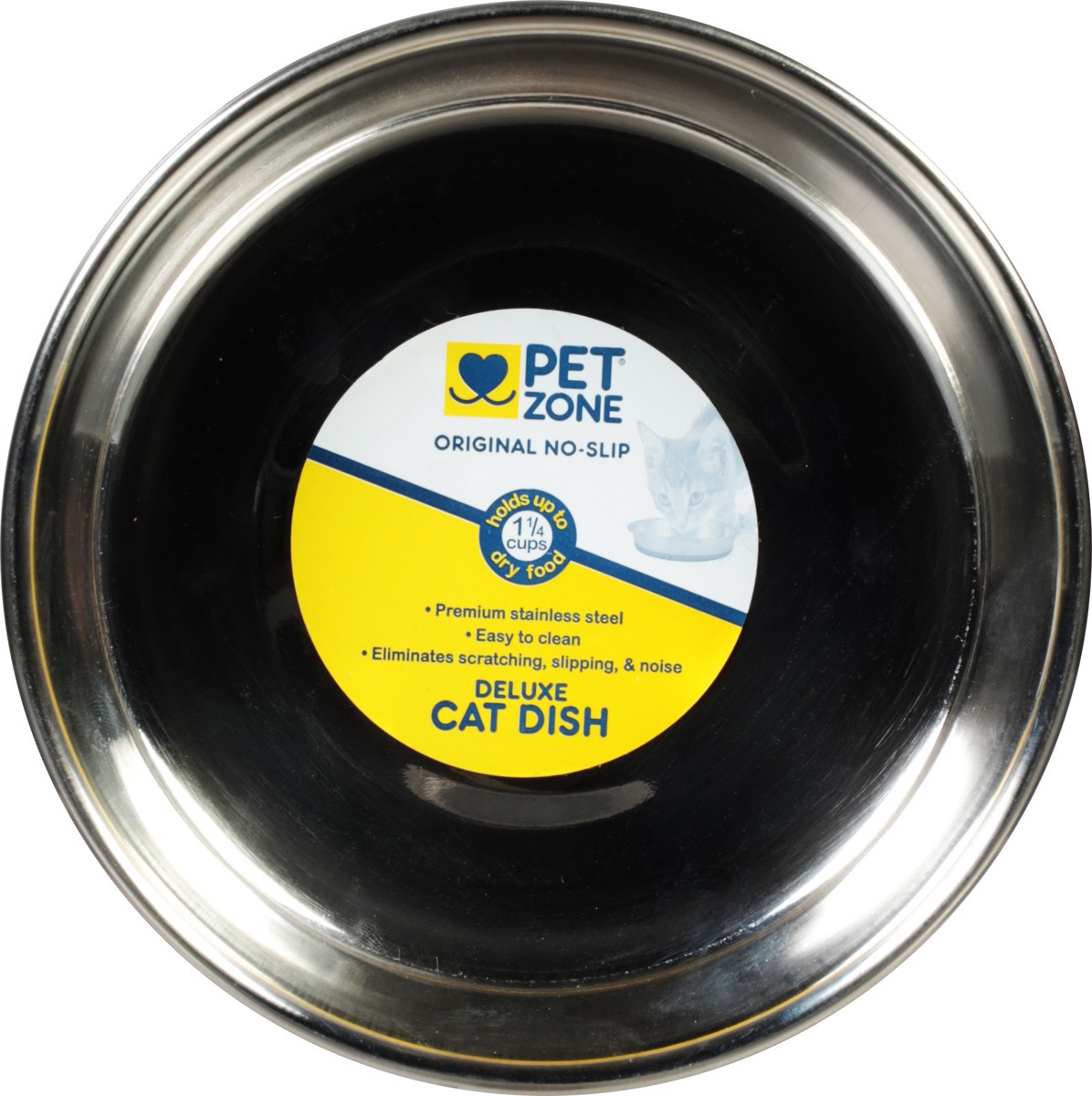 slide 6 of 9, Pet Zone Original No Slip Stainless Steel Dish, 1.5 cup