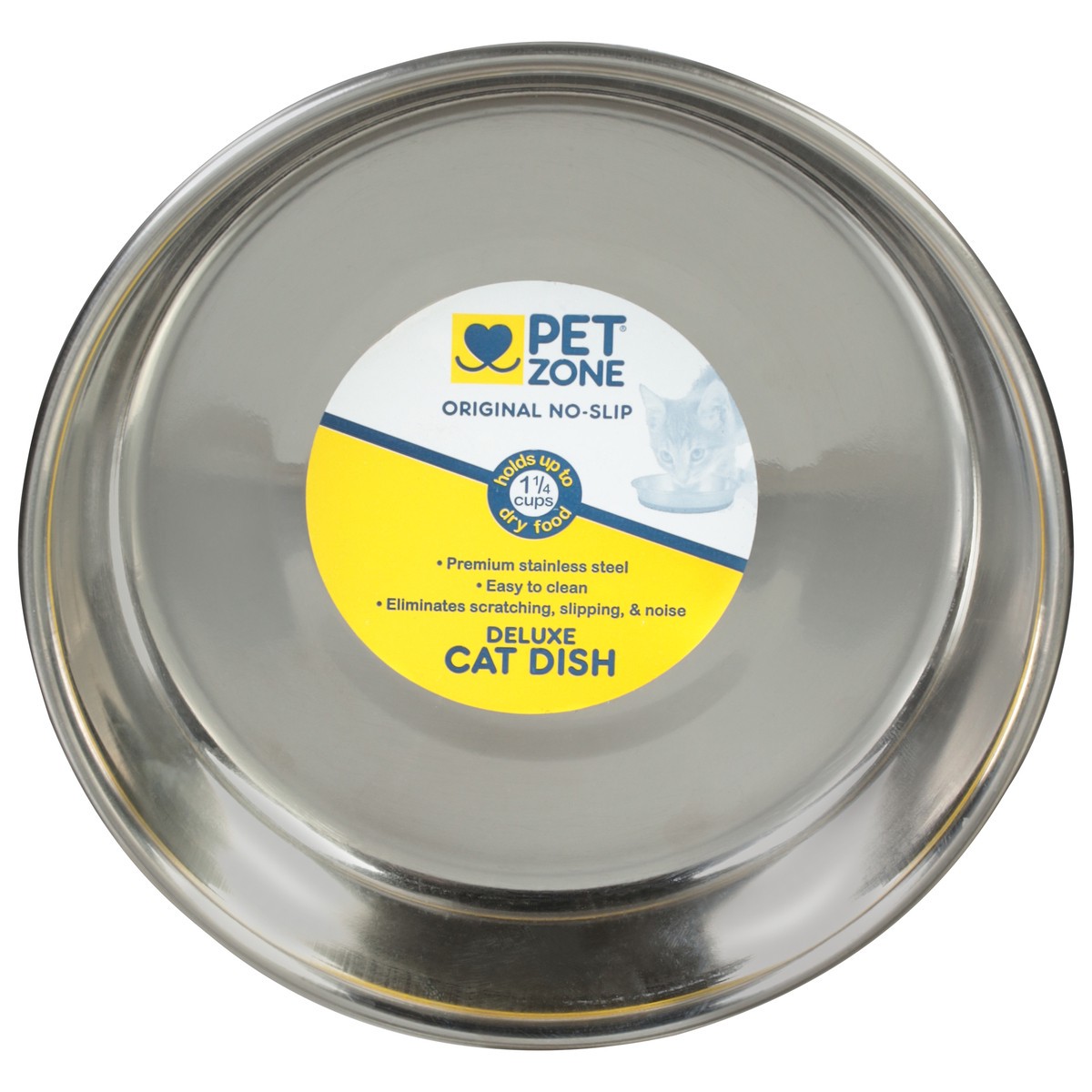 slide 1 of 9, Pet Zone Original No Slip Stainless Steel Dish, 1.5 cup