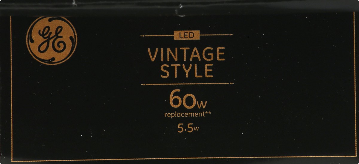 slide 4 of 8, GE LED Vintage Style Warm Candle Light Amber Glass 5.5 Watts Light Bulbs 2 ea, 2 ct