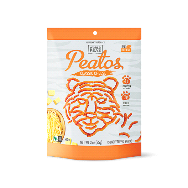 slide 1 of 1, PeaTos Classic Cheese Crunchy Puffed Snacks, 3 oz