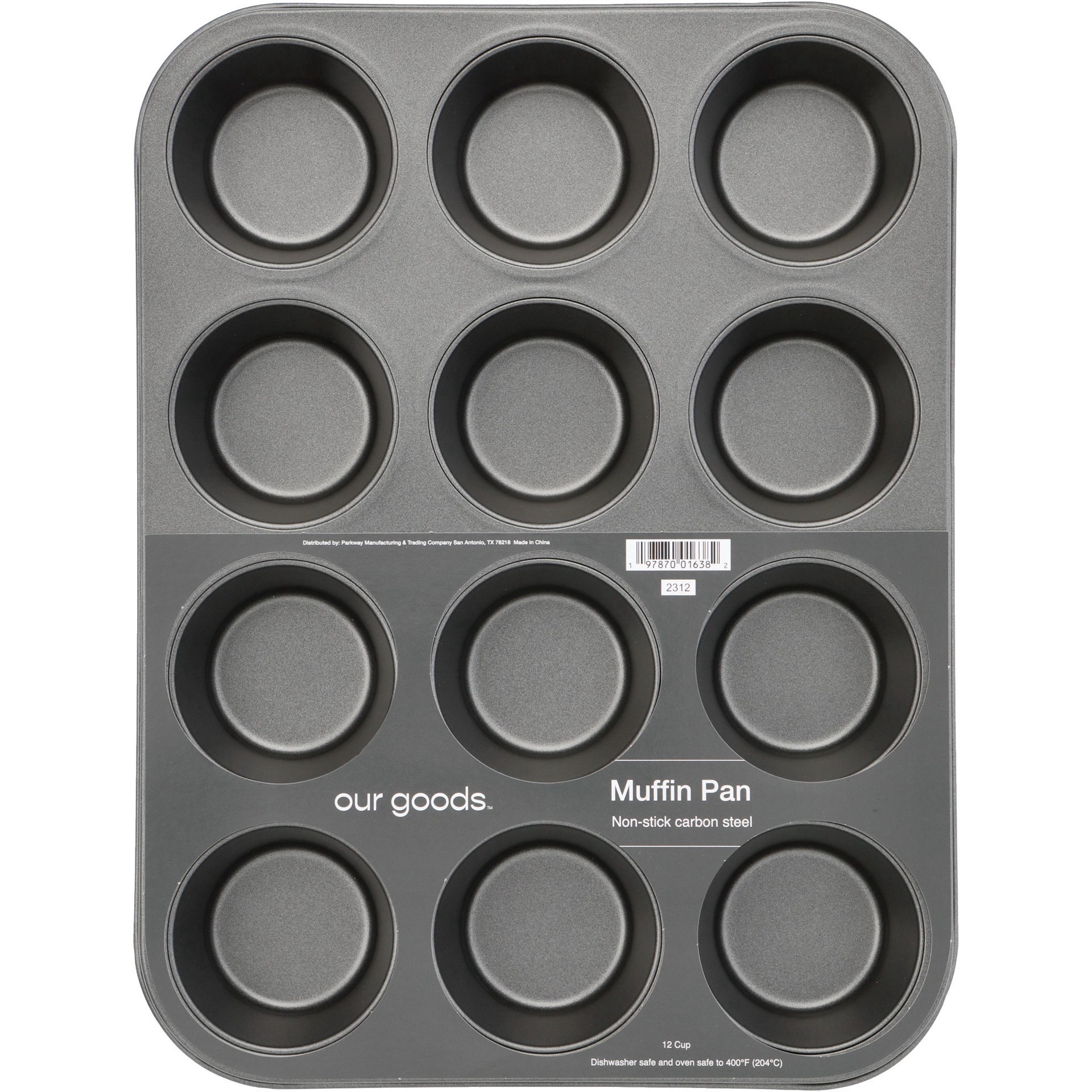 slide 1 of 1, our goods 12 Cup Muffin Pan, 12 cups