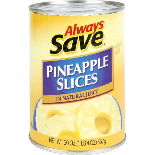 slide 1 of 1, Always Save Pineapple Slices, 20 oz