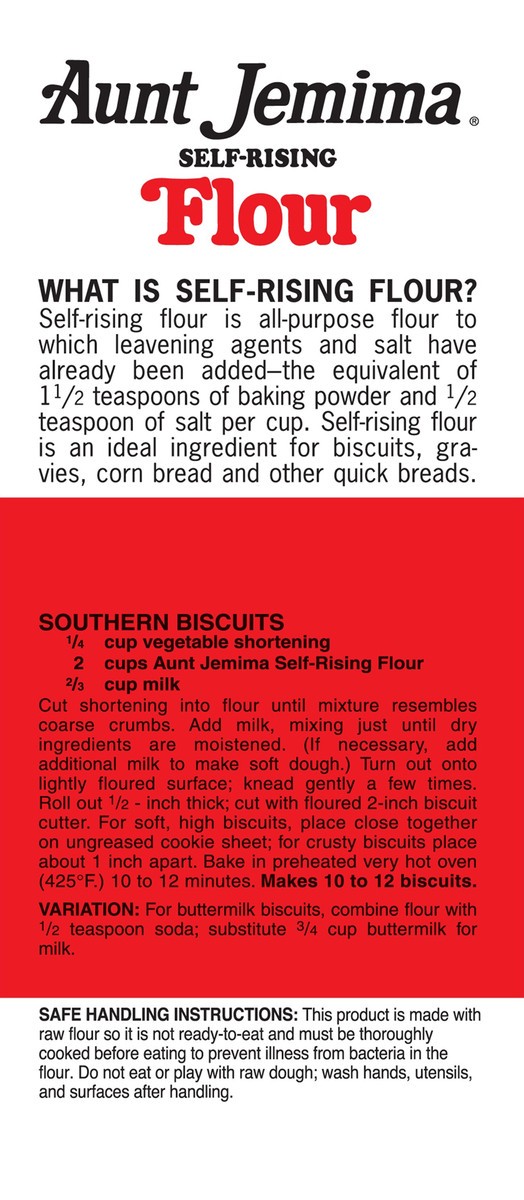 slide 3 of 6, Aunt Jemima Self-Rising Flour Enriched Bleached 80 Ounce Bag, 80 oz