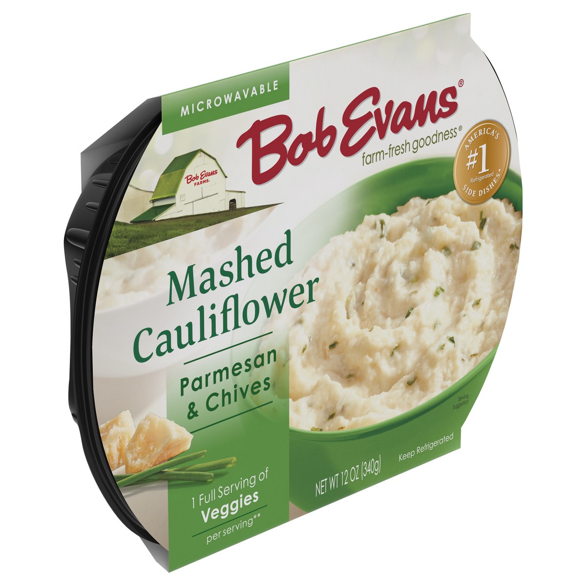 slide 2 of 9, Bob Evans Mashed Cauliflower Parmesan & Chive, 12 oz