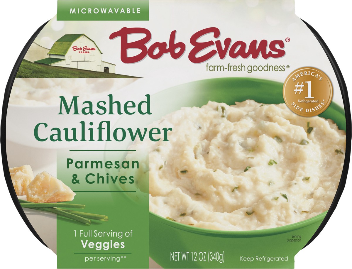 slide 6 of 9, Bob Evans Mashed Cauliflower Parmesan & Chive, 12 oz