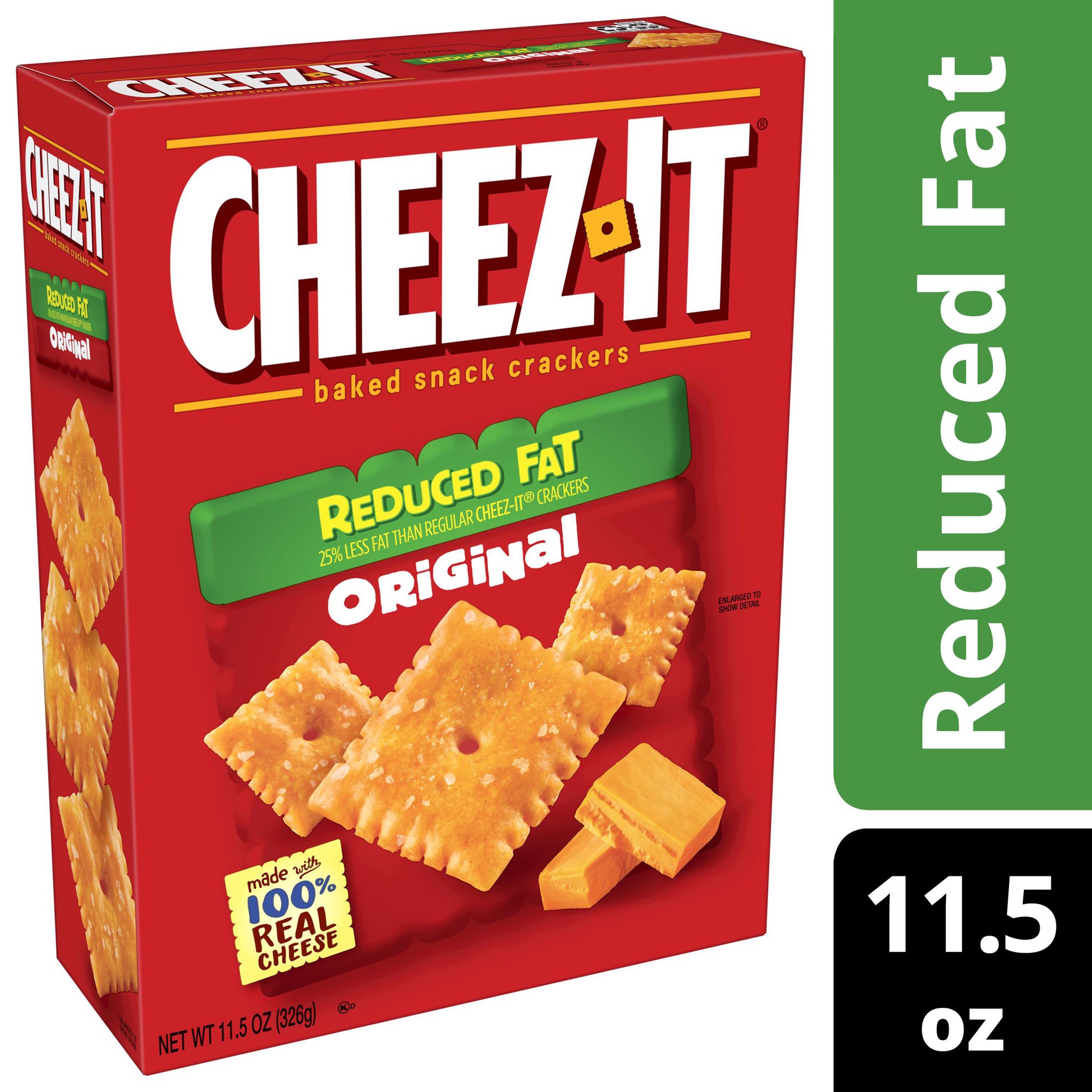 slide 1 of 8, Cheez-It Baked Snack Cheese Crackers, Reduced Fat Original, 11.5 oz, 11.5 oz