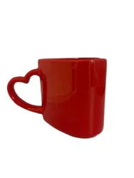 Holiday Home Valentines Heart Shaped Mug - Red