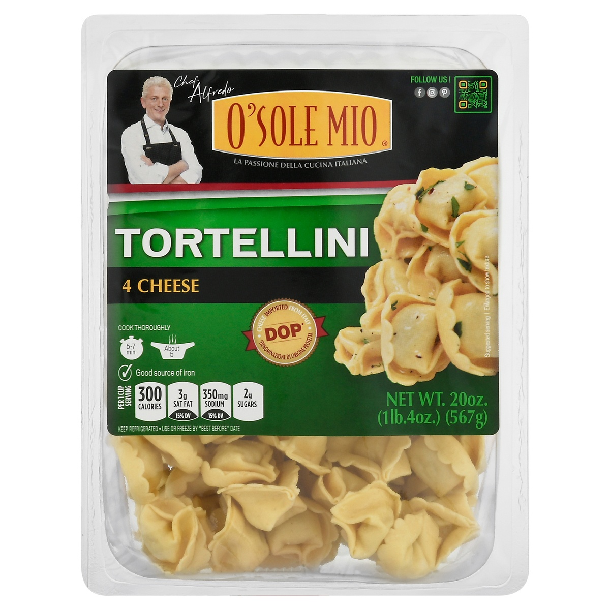 slide 1 of 1, O Sole Mio Tortellini Cheese, 20 oz