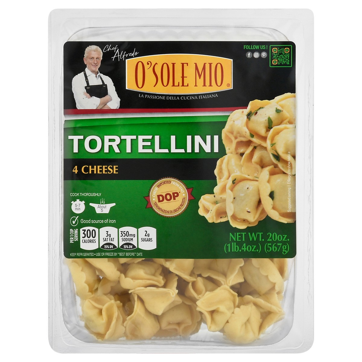 slide 3 of 14, O'Sole Mio 4 Cheese Tortellini 20 oz, 20 oz