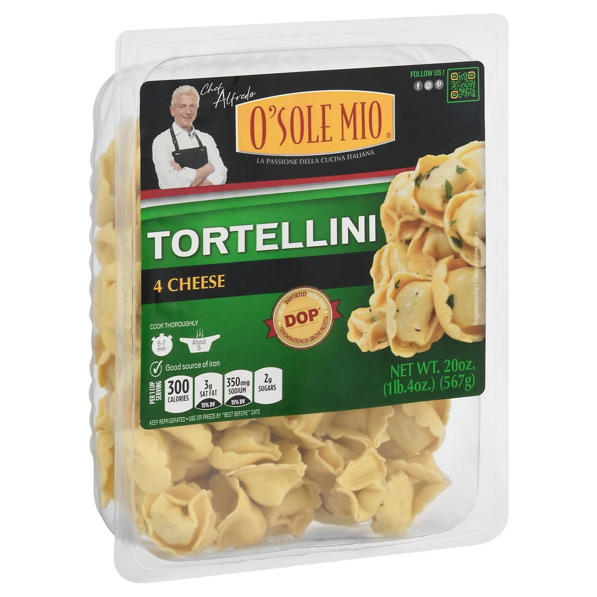slide 6 of 14, O'Sole Mio 4 Cheese Tortellini 20 oz, 20 oz