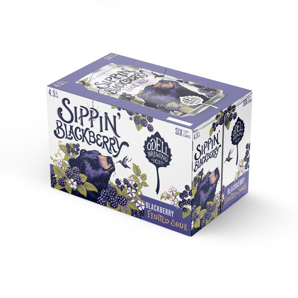 slide 2 of 4, Odell Brewing Sippin' Blackberry Fruited Sour Craft Beer, 6 ct; 12 oz