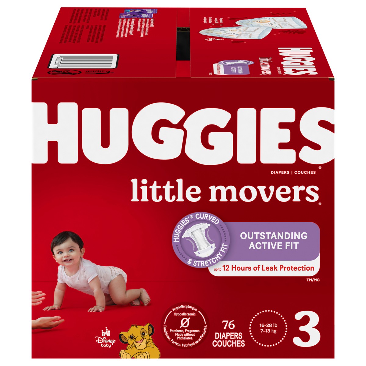 slide 1 of 5, Huggies Little Movers Baby Diapers, Size 3, 76 Ct, 76 ct