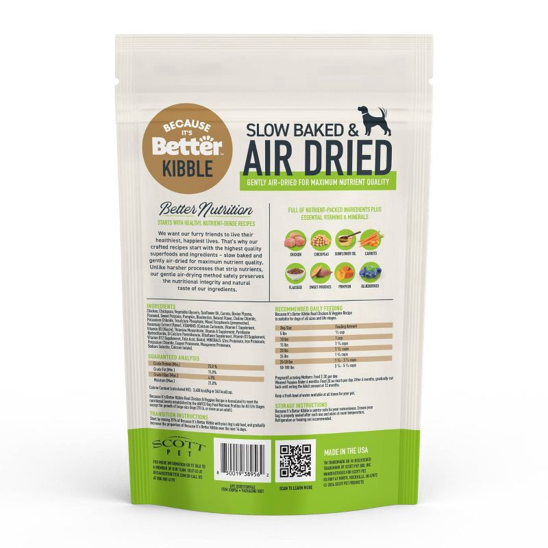 slide 2 of 2, Because it's Better Chicken Flavor Kibble Air Dried Dry Dog Food - 16oz, 16 oz