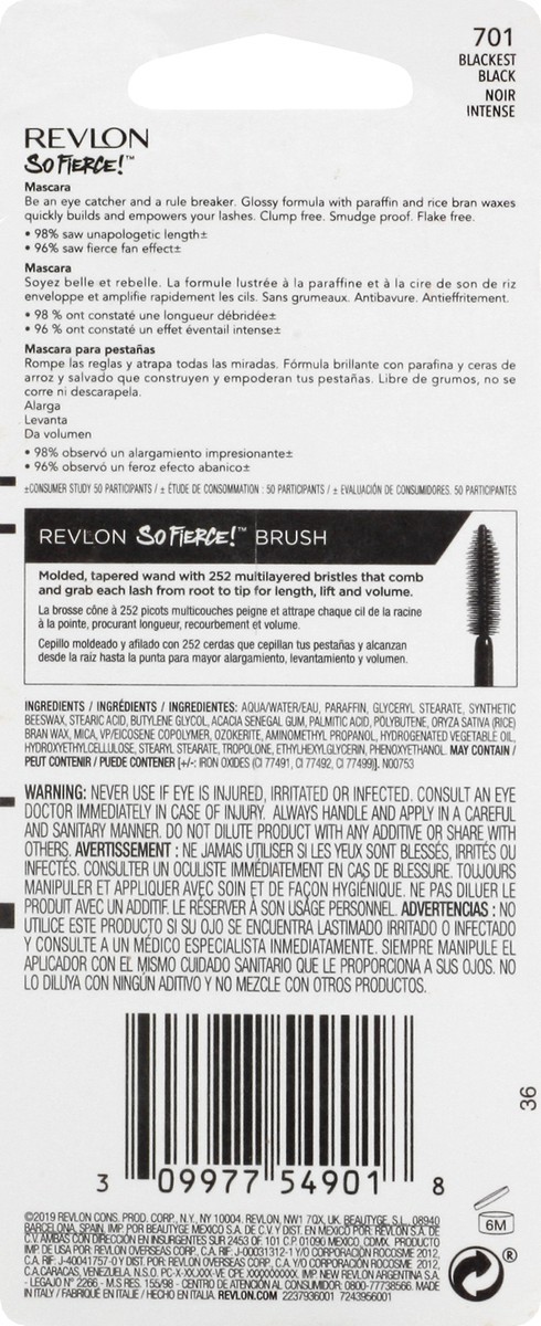 slide 6 of 9, Revlon So Fierce Blackest Black 701 Mascara 0.25 oz, 0.25 oz