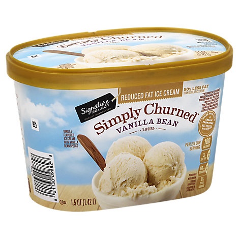 slide 1 of 1, Signature Select Ice Cream Vanilla Bean Light & Creamy, 1.5 qt