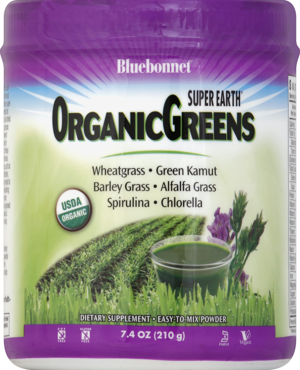 slide 1 of 3, Bluebonnet Nutrition OrganicGreens 7.4 oz, 7.4 oz