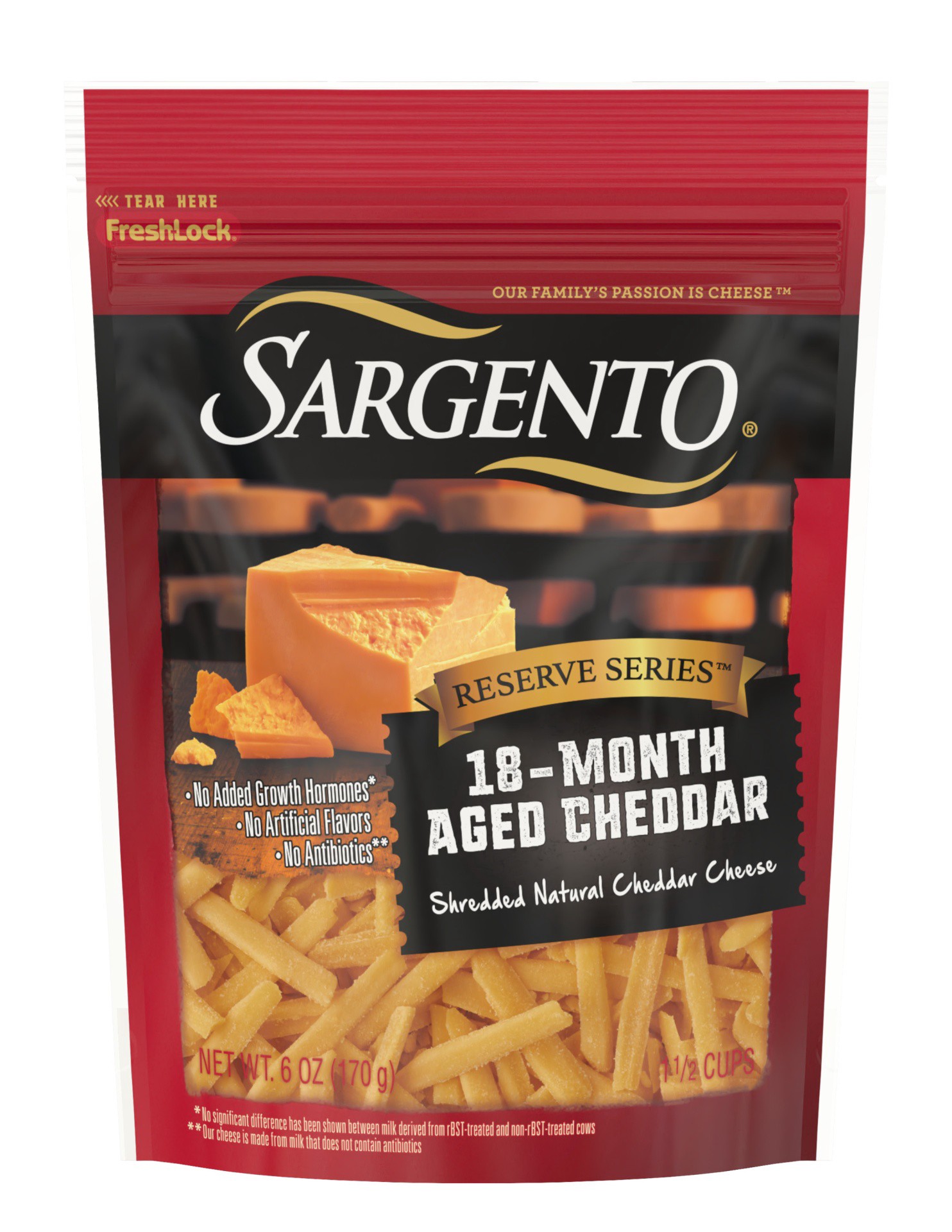 slide 1 of 5, Sargento Reserve Series™ Shredded 18-Month Aged Natural Cheddar Cheese, 6 oz., 6 oz