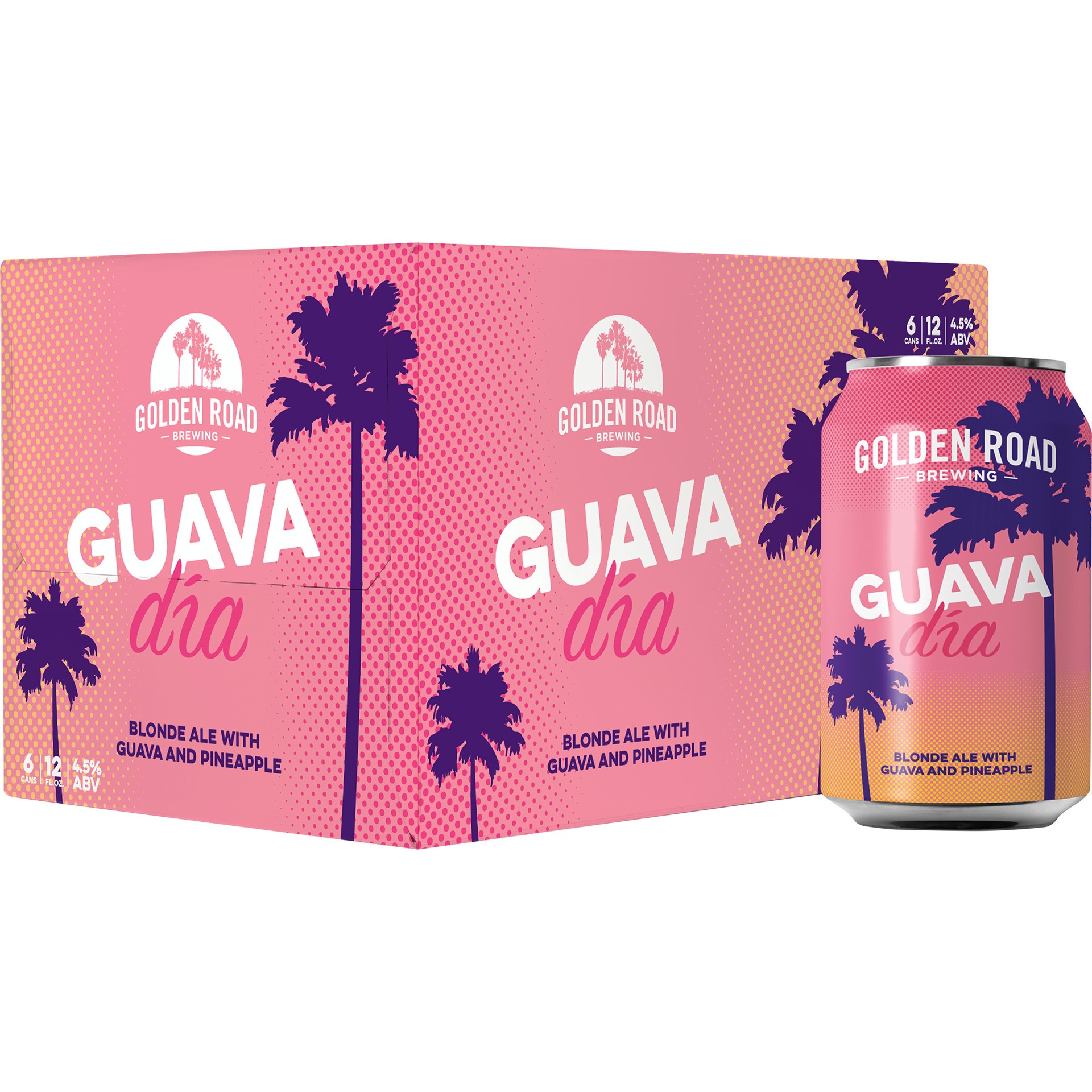 slide 1 of 2, Golden Road Guava Dia, 6-Pack, 12 oz. Can, 6 pkc