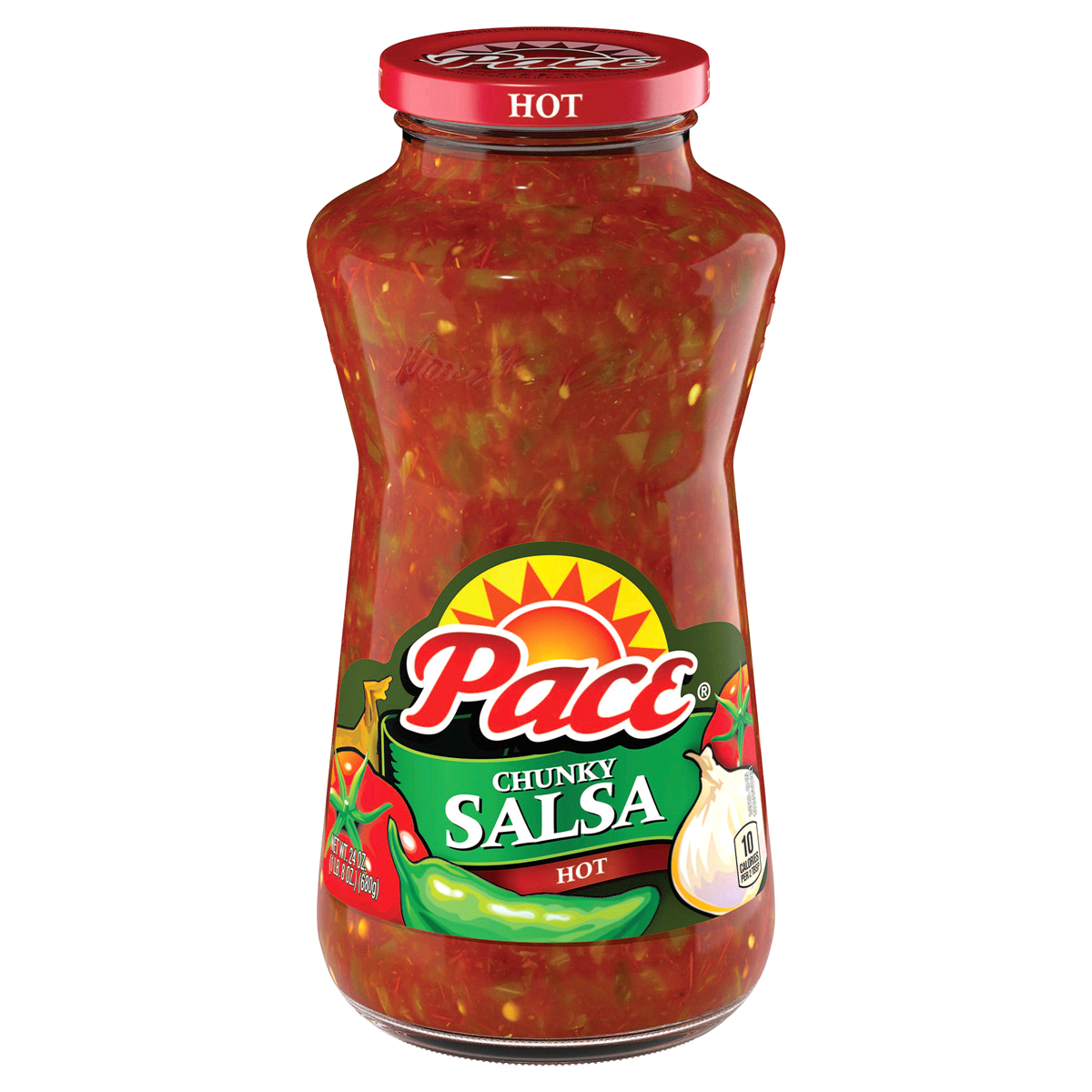 slide 1 of 10, Pace Hot Chunky Salsa, 24 oz