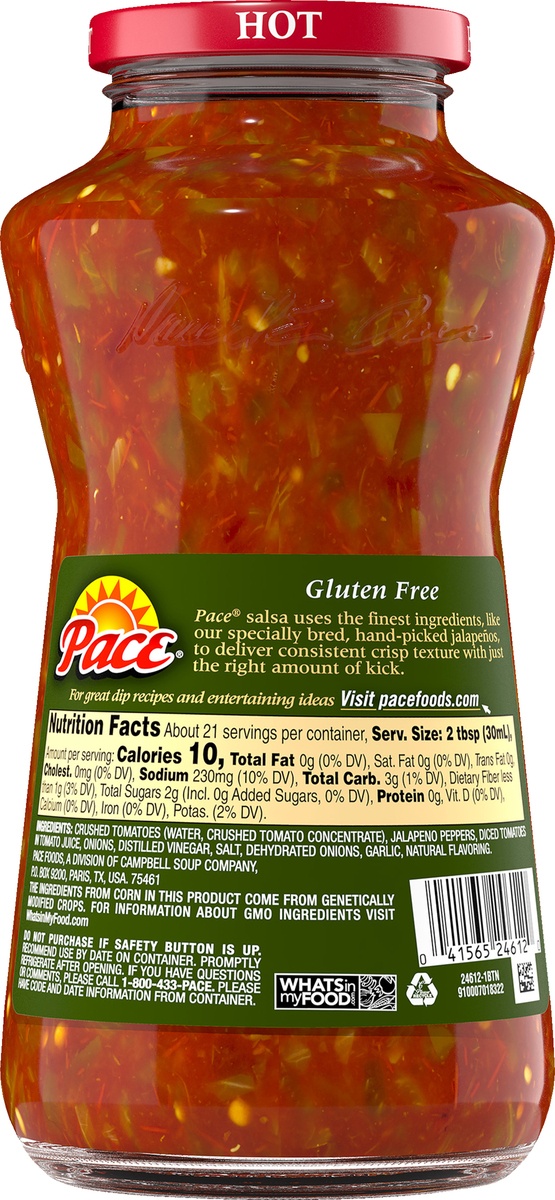 slide 10 of 10, Pace Hot Chunky Salsa, 24 oz
