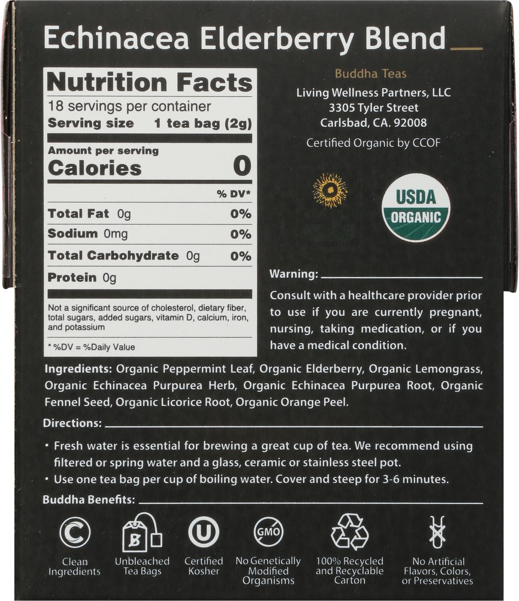 slide 7 of 9, Buddha Teas Echinacea Elderberry Blend 1 ea, 18 ct