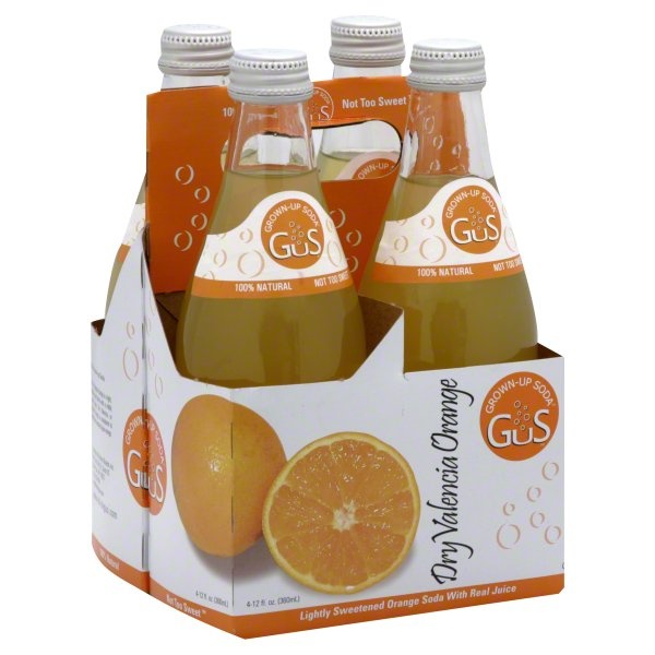 slide 1 of 1, Gus Dry Valencia Orange Soda - 4 ct; 12 fl oz, 4 ct; 12 fl oz