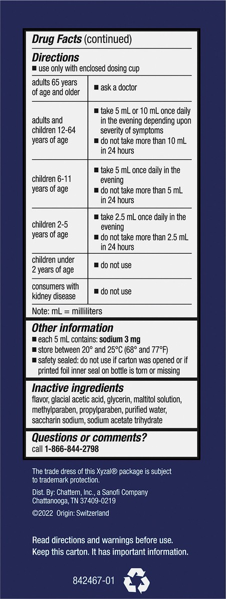 slide 5 of 7, Xyzal Children's 24 Hour Allergy Relief Medicine for Kids, Levocetirizine Dihydrochloride Liquid Antihistamine, Grape, 10 Fl. oz., 10 oz