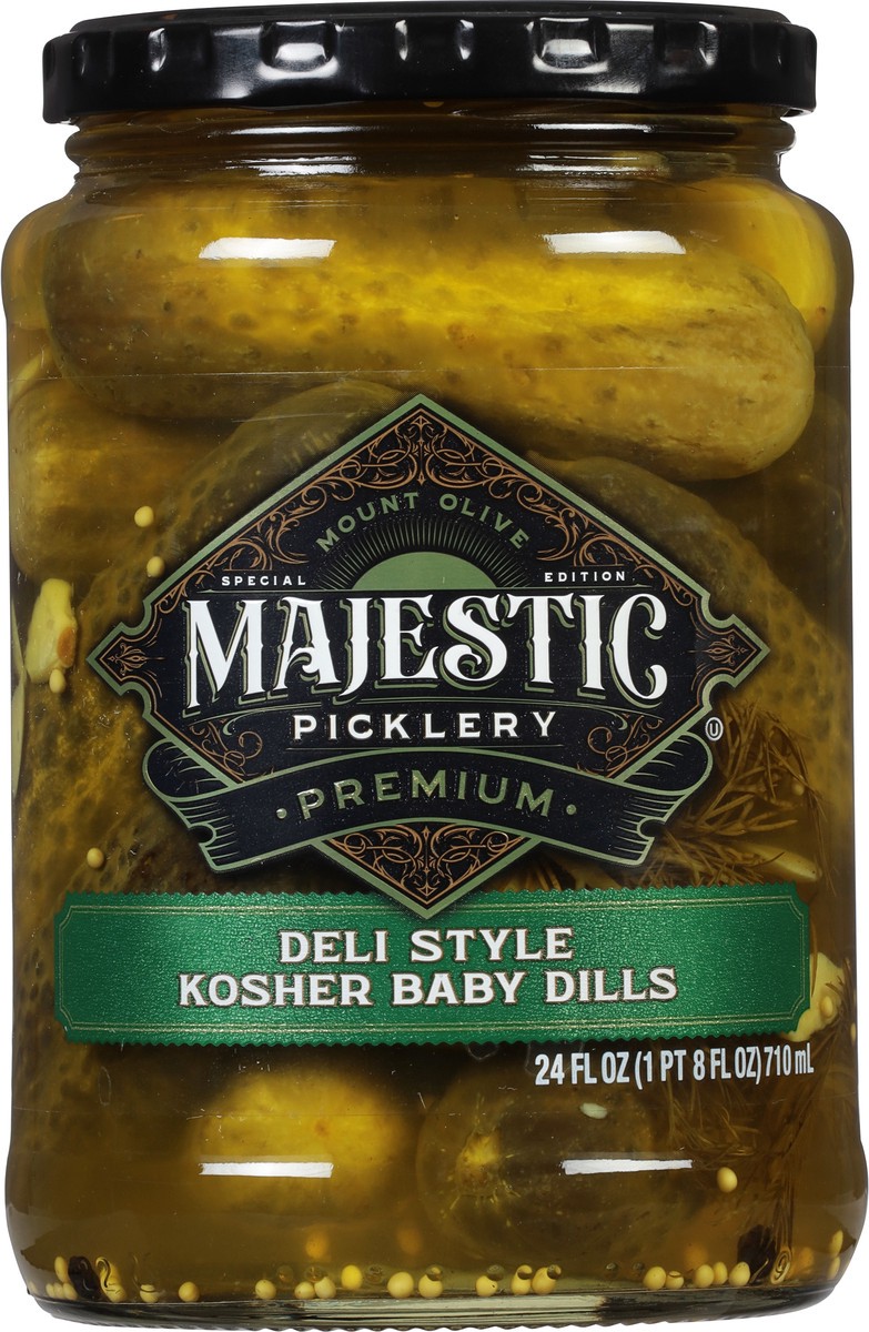 slide 9 of 9, Majestic Picklery Premium Deli Style Kosher Baby Dill Pickles - 24 fl oz jar, 24 fl oz
