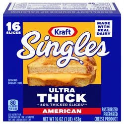Kraft Singles Ultra Thick American Slices, 16 ct Pack